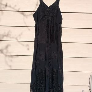 NWT Lotustraders black boho, maxi dress, women's size 3x